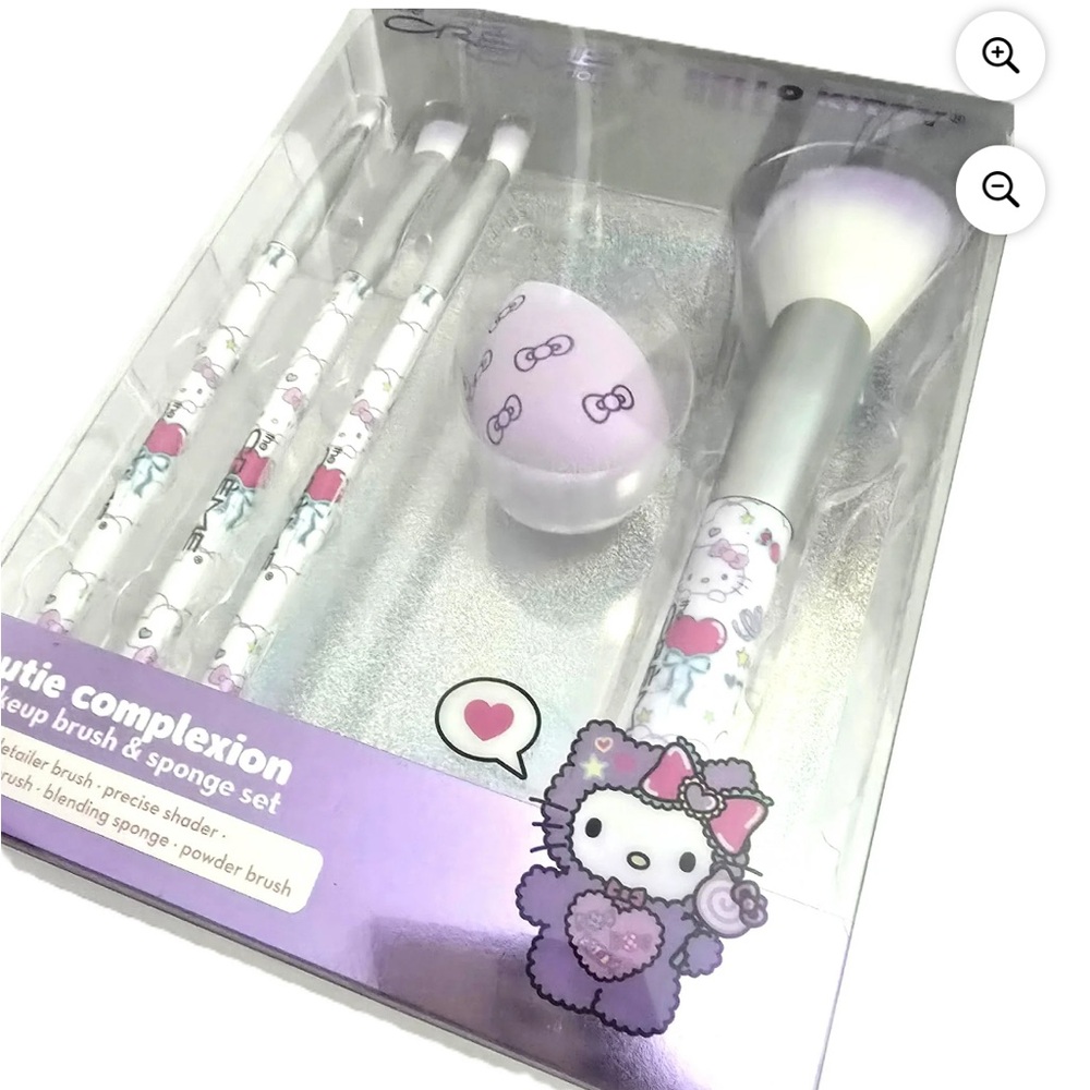 The Creme Shop X Hello Kitty Cutie Complexion Makeup Brush & Sponge Set NEW